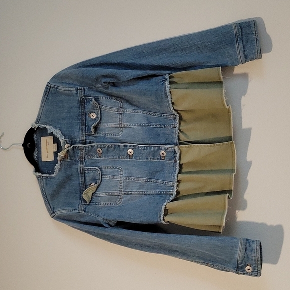 Pilcro and the Letterpress Jackets & Blazers - Pilcro and The Letterpress Denim Peplum Jacket size S